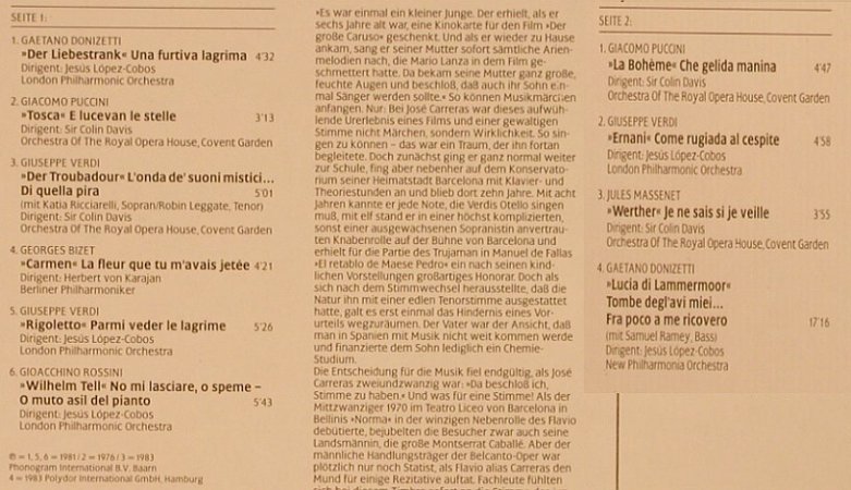 Carreras,Jose: Opern-Gala,..die schönsten Arien, Philips(60 042 9), D,  - LP - L4668 - 5,00 Euro