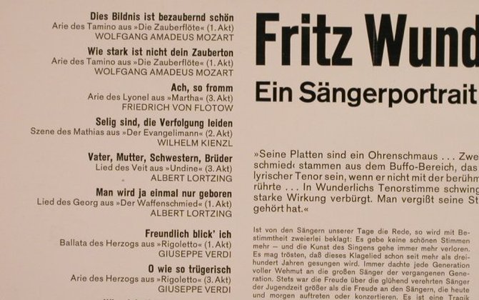 Wunderlich,Fritz: Ein Sängerportrait, Eurodisc(70 258 KR), D, Mono,  - LP - L4678 - 4,00 Euro