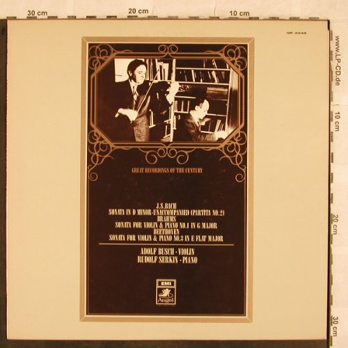 Busch,Adolf & Rudolf Serkin: J.S.Bach,Brahms,Beethoven, Angel(GR-2245), Japan,  - LP - L4686 - 22,50 Euro