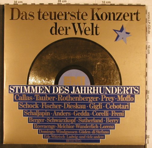 V.A.Das Teuerste Konzert der Welt: 20 Weltstars singen Mozart, Foc, EMI Electrola (64 100), D, Club Ed Typ: 3LP Best.-Nr.: L4690 Preis: 12,50 Euro