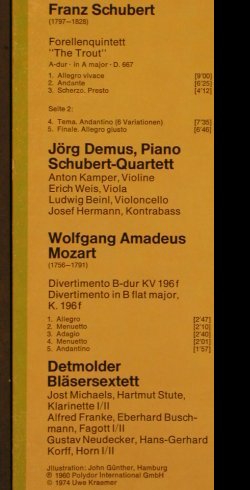 Schubert,Franz / Mozart: Forellen-Quintett/Divertiment KV196, Heliodor(2548 122), D,Ri, 1974 - LP - L4693 - 5,00 Euro