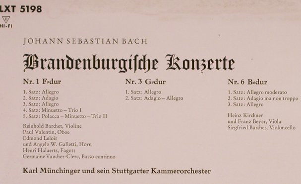 Bach,Johann Sebastian: Brandenburgische Konzerte 1,3,6, Decca(LXT 5198), D,  - LP - L4724 - 7,50 Euro