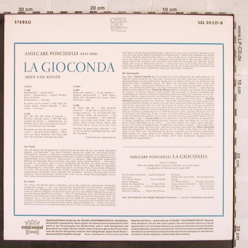 Ponchielli,Amilcare: La Gioconda-Arien & Szenen, ital., Decca(SXL 20 521-B), D,R-stoc,  - LP - L4732 - 5,00 Euro