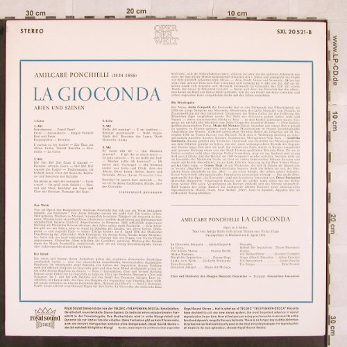 Ponchielli,Amilcare: La Gioconda-Arien & Szenen, ital., Decca (SXL 20 521-B), D,R-stoc Typ: LP Best.-Nr.: L4732 Preis: 5,00 Euro