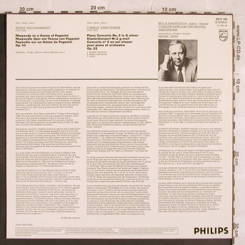 Saint-Saens,Camille / Rachmaninoff: Piano Concerto No.2/Rapsod.Paganini, Philips(6514 164), NL, stoc, 1982 - LP - L4740 - 7,50 Euro