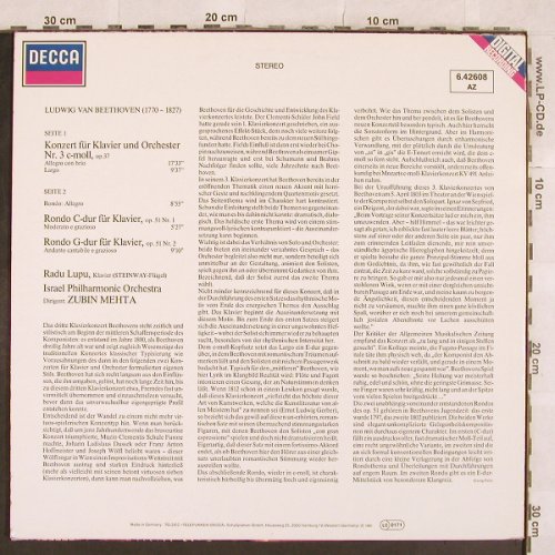 Beethoven,Ludwig van: Klavierkonzert Nr.3 C-Moll op.37, Decca(6.42608 AZ), D, 1981 - LP - L4743 - 6,00 Euro