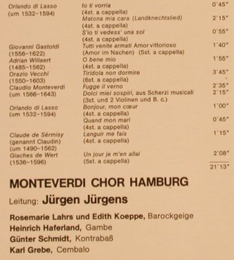 V.A.Ihr Musici,Frisch Auf: Madrigale,Villanellen und Chansons, Telefunken (6.41167 AN), D, Ri, 1965 Typ: LP Best.-Nr.: L4753 Preis: 5,00 Euro