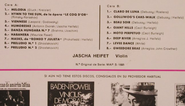Heifetz,Jascha: Interpreta, Melodia,Hymn to the sun, MCA,plays well (S-14.225), E,vg+/m-, 1972 Typ: LP Best.-Nr.: L4768 Preis: 7,50 Euro