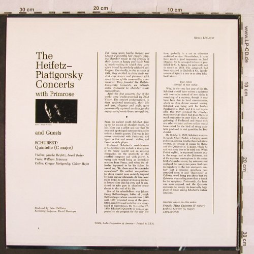 Heifetz,Jascha: The Heifetz-Piatigorsky Concerts, RCA Red Seal(LSC-2737), US,  - LP - L4771 - 14,00 Euro