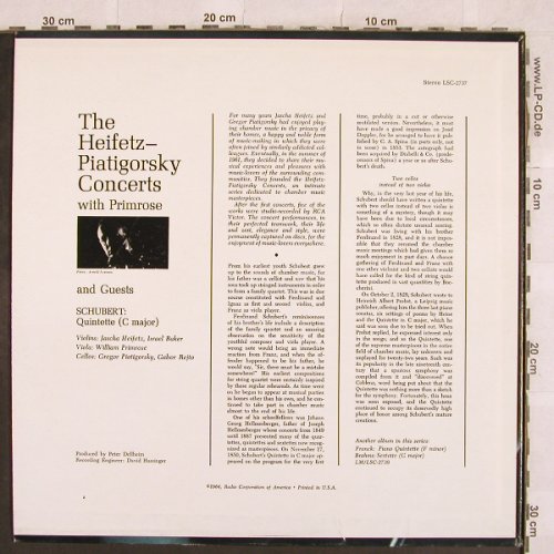 Heifetz,Jascha: The Heifetz-Piatigorsky Concerts, RCA Red Seal (LSC-2737), US Typ: LP Best.-Nr.: L4771 Preis: 14,00 Euro
