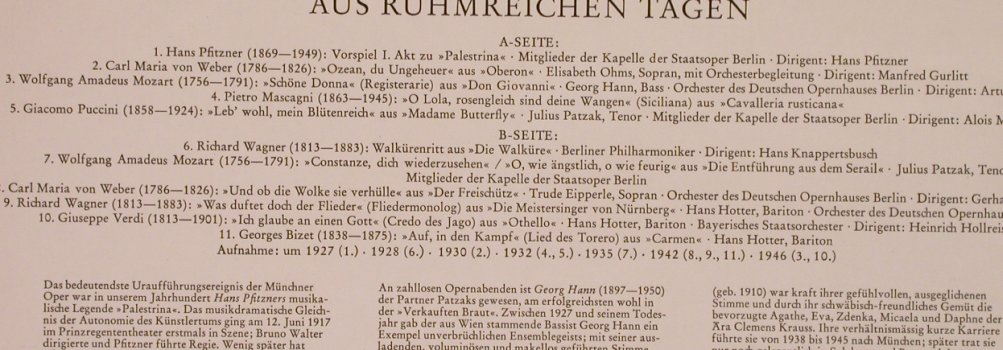 V.A.Die Oper zu München: aus ruhmreichen Tagen,11 Tr., Heliodor (88 003), D,Ri Typ: LP Best.-Nr.: L4782 Preis: 5,50 Euro