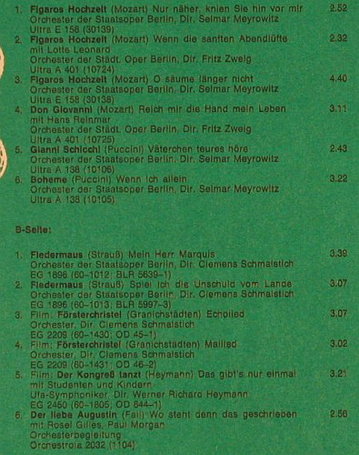Eisinger,Irene: Historische Aufnahmen, Discophilia (DIS 13/KG-E-2), D Typ: LP Best.-Nr.: L4788 Preis: 9,00 Euro