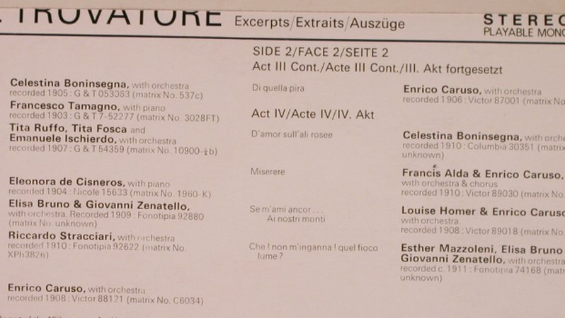 Verdi,Giuseppe: Il Trovatore-Auszüge, SAGA (FID 2139), UK, 1963 Typ: LP Best.-Nr.: L4790 Preis: 5,00 Euro