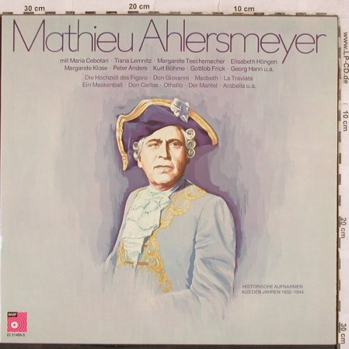 Ahlersmeyer,Mathieu: Same, Hist Rec. 1932-1944, Foc, BASF (22 21488-5), D Typ: 2LP Best.-Nr.: L4794 Preis: 7,50 Euro
