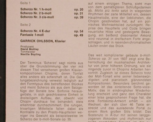 Chopin,Frederic: Vier Scherzi, Fantasie F-Moll, EMI Electrola (C 063-02 492), D, co, 1974 Typ: LP Best.-Nr.: L4816 Preis: 5,00 Euro