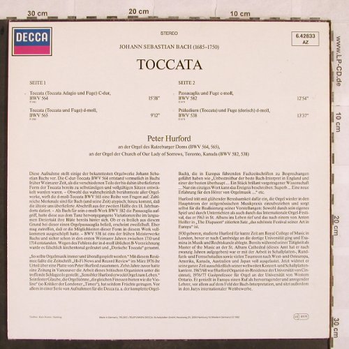 Bach,Johann Sebastian: Toccatas BWV 564,565,582,538, Decca(6.42833 AZ), D, 1982 - LP - L4842 - 5,00 Euro