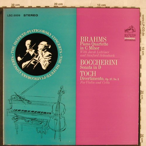 Heifetz,Jascha / Piatigorsky: Brahms,Johannes/Boccherini/Toch, RCA Red Seal (LSC-3009), US, 1968 Typ: LP Best.-Nr.: L4858 Preis: 12,50 Euro