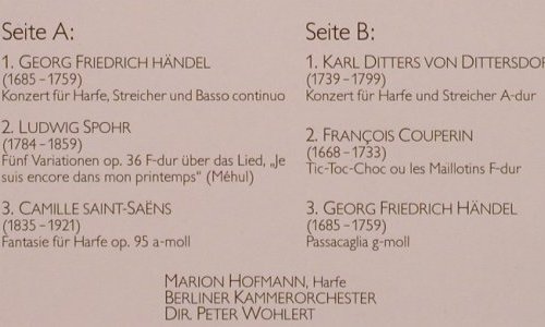 V.A.Auslese 87: Harfen Konzerte, Foc, Capriccio (G 87), D, 1987 Typ: LP Best.-Nr.: L4868 Preis: 9,00 Euro