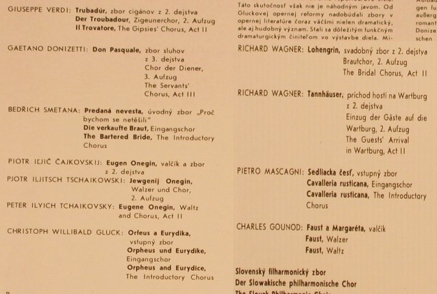 V.A.Famous Opera Choruses: Verdi, Donizetti, Smetana...11 Tr., Opus(9116 1393), CSSR, 1983 - LP - L4925 - 5,00 Euro