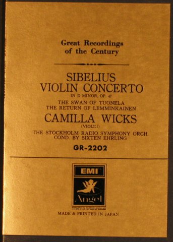Sibelius,Jean: Violin Concerto in d minor op.47, EMI Angel(GR-2202), J, m /vg+,  - LP - L4945 - 20,00 Euro