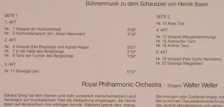 Grieg,Edvard: Peer Gynt Bühnenmusik, Decca(6.42539 AS), D, 1979 - LP - L4946 - 6,00 Euro