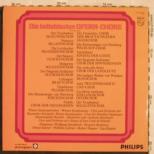 V.A.Die Beliebtesten Opernchöre: TTroubadur, Nabucco...19 Tr, Foc, Philips (6701 051), D Typ: 2LP Best.-Nr.: L4947 Preis: 4,00 Euro