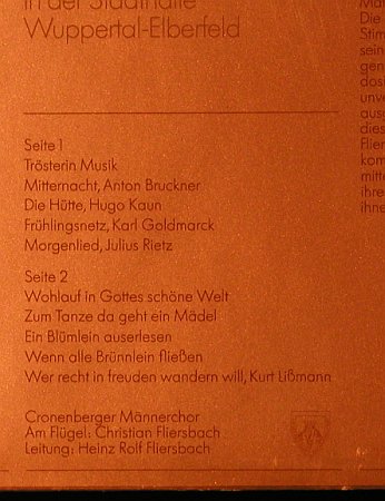 Cronenberger Männerchor: bei der Arbeit, m-/VG+, Life Records(St 206-6411), D,  - LP - L4953 - 5,00 Euro