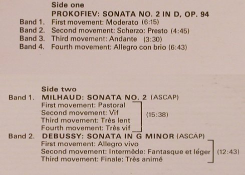 Prokofieff,Serge / Milhaud /Debussy: 20 th Century Violin Sonatas, London ffrr(STS 15175), UK, 1968 - LP - L4976 - 22,50 Euro