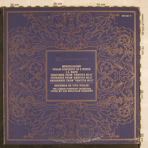 Mendelssohn,Felix / J.S.Bach: Violin Concertos e minor, Angelo(GR-2217), J,  - LP - L4988 - 14,00 Euro