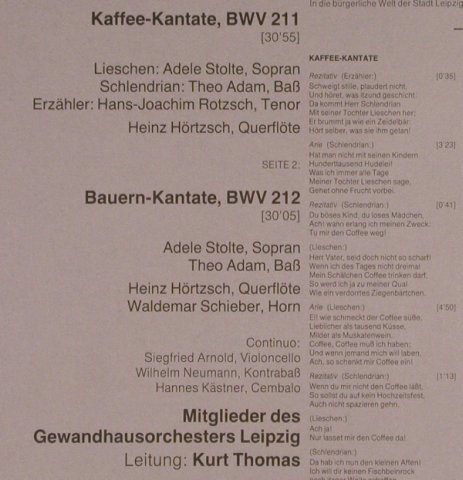 Bach,Johann Sebastian: Bauern-Kantate/Kaffee-Kantate, Archiv Produktion(2547 040), D, Ri, 1960 - LP - L4990 - 6,00 Euro