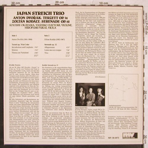 Dvorak,Anton / Zoltan Kodaly: Terzett op.74 / Serenade op.12, Musica Viva(MV 30-1073), D, 1981 - LP - L4995 - 6,00 Euro