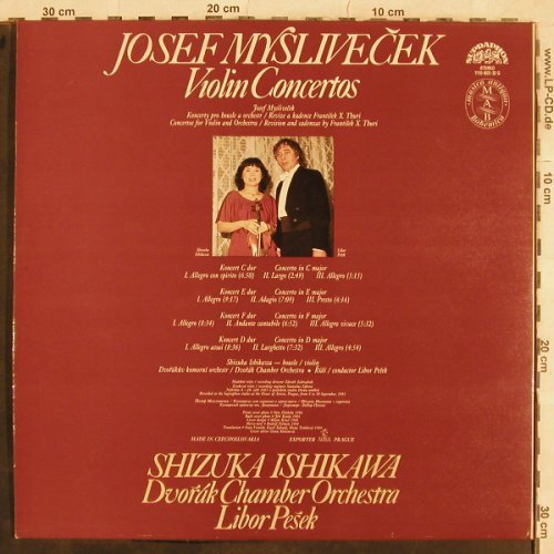 Myslivecek,Josef: Violin Concertos, Foc, Supraphon(1110 4031-32 G), CZ, 1984 - 2LP - L4997 - 9,00 Euro