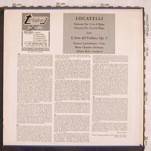 Locatelli,Pietro: Two Concerti fr.L'Arte del Violino, Turnabout Vox(TV 4047), US, 1966 - LP - L5016 - 12,50 Euro