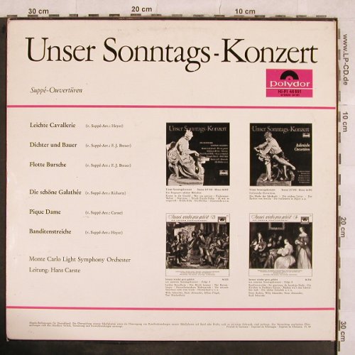 Monte Carlo Light Symphony Orch.: Suppé-Ouvertüren,Ltg. Hans Carste, Polydor(46 891), D, 1964 - LP - L5051 - 6,00 Euro