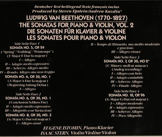 Beethoven,Ludwig van: The Sonatas for Piano&Violin, Vol.2, CBS(12M 39681), NL, m-/vg+, 1986 - 2LP - L5096 - 9,00 Euro