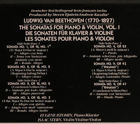 Beethoven,Ludwig van: The Sonatas for Piano&Violin, Vol.1, CBS(12M 39680), NL, m-/vg+,  - 2LP - L5098 - 9,00 Euro
