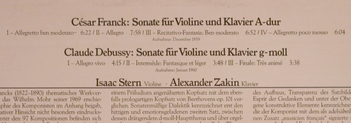 Franck,Cesar / Debussy: Violinsonate A-Dur/Violinson.g-moll, CBS (CBS 61864), NL, 1979 Typ: LP Best.-Nr.: L5099 Preis: 7,50 Euro
