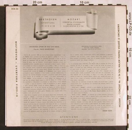 Beethoven,Ludwig van/Mozart: Uvertura Fidelio/ C.No.3,kv.216, Electrecord(ECD-24), H, vg+/vg+,  - 10inch - L5154 - 12,50 Euro