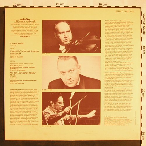 Dvorak,Antonin: Violinkonzert A-moll/Slawische Tänz, Melodia Auslese (87 695 XAK), D Typ: LP Best.-Nr.: L5156 Preis: 7,50 Euro