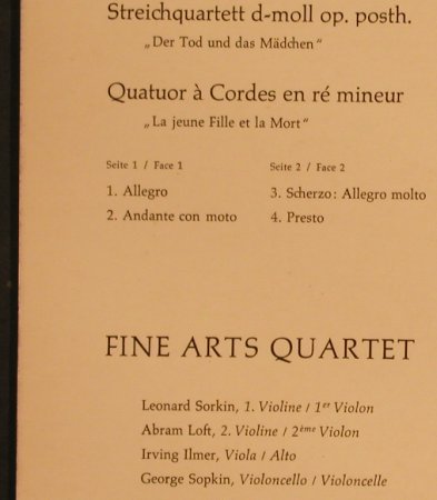 Schubert,Franz: Streichquartett d-moll,op.posth., Bärenreiter-Musicaphon (BM 30 SL 1812), D Typ: LP Best.-Nr.: L5193 Preis: 9,00 Euro