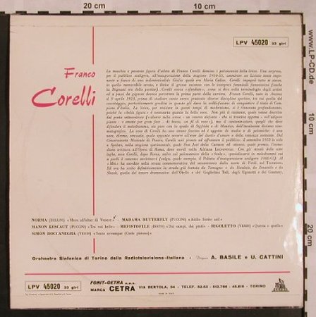 Corelli,Franco: Famose Arie Liriche, m--/vg+, Cetra (LPV 45020), I Typ: 10" Best.-Nr.: L5258 Preis: 9,00 Euro