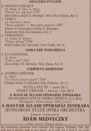 Nagy,Jnos B.: Recondita armonia (ital.), Hungaroton(SLPD 12479), H, 1984 - LP - L5261 - 5,00 Euro