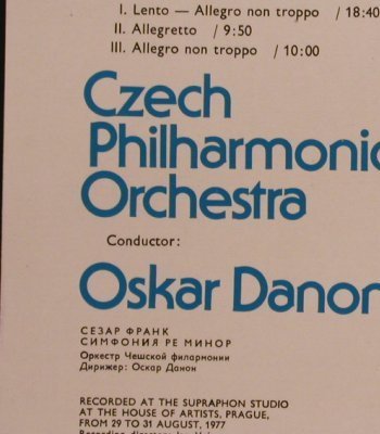 Franck,Cesar: Symphony in D Minor, Supraphon (1410 2420 QZA), CZ, 1978 Typ: LPQ Best.-Nr.: L5263 Preis: 7,50 Euro