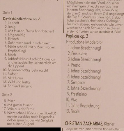 Schumann,Robert: Davidsbündlertänze, Op.6, Op.2, EMI(063-30 814), D, 1978 - LP - L5266 - 6,00 Euro