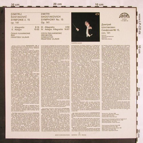 Schostakowitsch,Dmitri: Symphony No.15, Supraphon (1110 2967 ZA), CZ, 1982 Typ: LP Best.-Nr.: L5276 Preis: 7,50 Euro