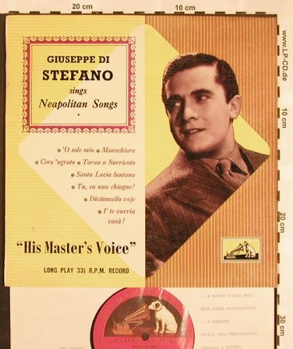 di Stefano,Giuseppe: sings Neapolitan Songs, His Masters Voice (BLP 1052), UK Typ: 10" Best.-Nr.: L5281 Preis: 12,50 Euro