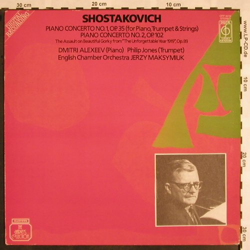 Schostakowitsch,Dmitri: Piano Concerto No.1 & 2, op.35, 102, Classics for Pleasure (41 4416 1), UK, stoc, 1981 Typ: LP Best.-Nr.: L5286 Preis: 6,00 Euro