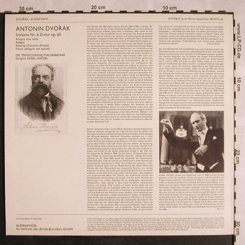 Dvorak,Antonin: Sinfonie Nr.6 D-dur op.60, stoc, Supraphon (80 374 LK), CZ, 1966 Typ: LP Best.-Nr.: L5303 Preis: 9,00 Euro