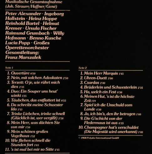 Strauss,Johann: Fledermaus, Polydor(2416 158), D, Ri,  - LP - L5364 - 5,00 Euro