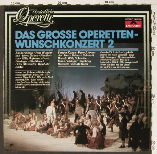 V.A.Das Grosse Operetten: Wunschkonzert 2,Konya...Alexander, Polydor (2416 176), D, Ri, 1966 Typ: LP Best.-Nr.: L5366 Preis: 4,00 Euro